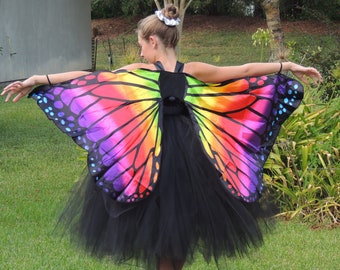 The Hair Bow Factory Halloween Costume Butterfly Dress Tutu Dress Size 3T to Size 14 BUTTERFLY