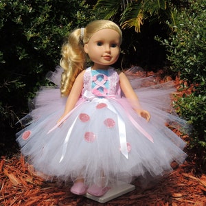 The Hair Bow Factory Little Bo Peep Tutu Dress with Matching Shoes 18 inch Doll Dress image 1