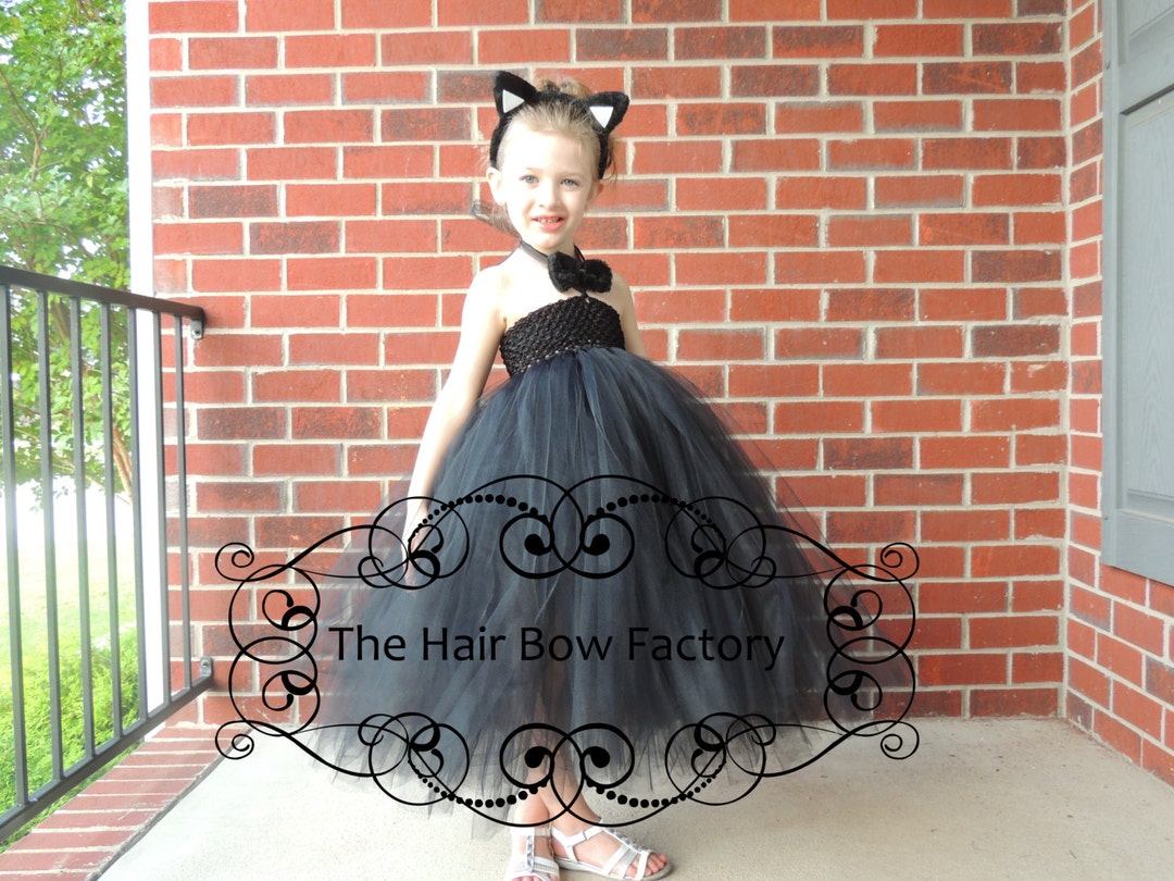 The Hair Bow Factory Black Cat Halloween Costume Tutu Dress Size 6-12 ...