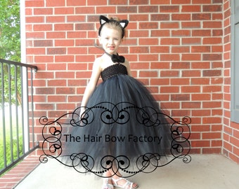 The Hair Bow Factory Black Cat Halloween Costume Tutu Dress Size 6-12 Months to Size 14