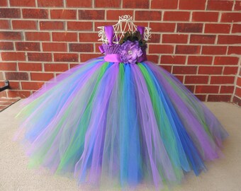 The Hair Bow Factory Over the Top Purple Peacock Tutu Dress Size 12-24 Months to Size 14