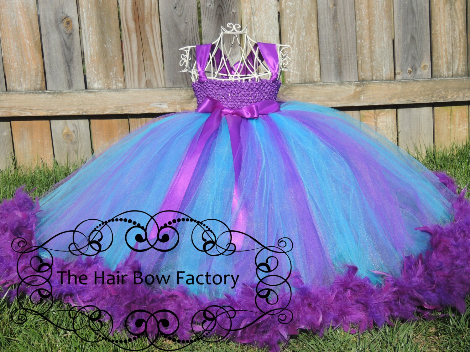 The Hair Bow Factory Purple And Turquoise Feather Tutu Dress Etsy