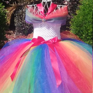 The Hair Bow Factory Rainbow Tutu Dress Size 12-24 Months to Size 14 Rainbow Princess image 3