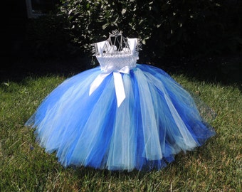 The Hair Bow Factory Royal Blue and Light Blue Tutu Dress Size 12-24 Months to Size 12