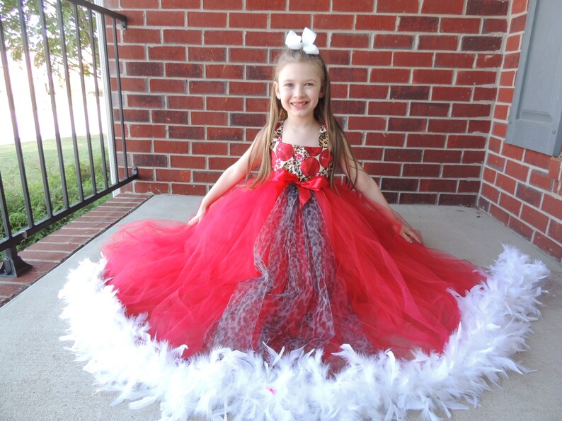 The Hair Bow Factory Leopard Print Ornament Christmas Feather Tutu Dress Size 12-24 Months-12