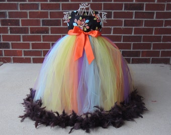 The Hair Bow Factory Turkey Thanksgiving Feather Tutu Dress Size 12-24 Months-12