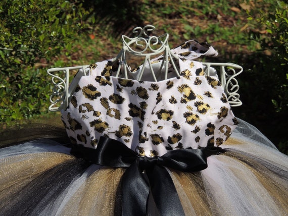 The Hair Bow Factory Leopard Print Ornament Christmas Feather Tutu Dress Size 12-24 Months-12