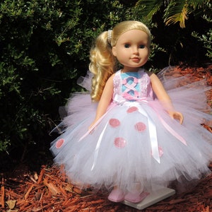 The Hair Bow Factory Little Bo Peep Tutu Dress with Matching Shoes 18 inch Doll Dress image 8