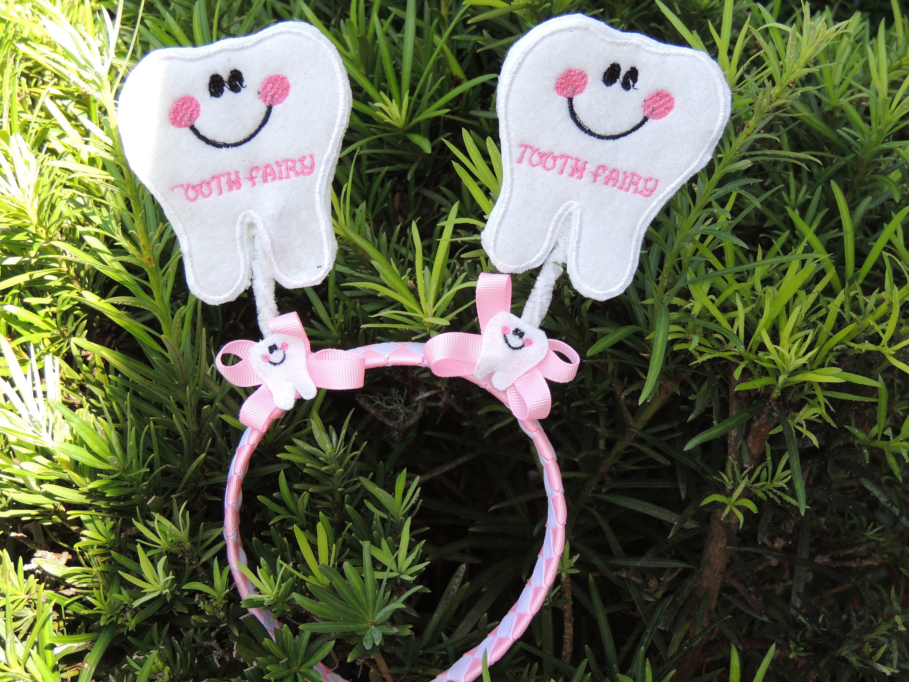 The Hair Bow Factory Tooth Fairy Pink and White headband Pick Etsy