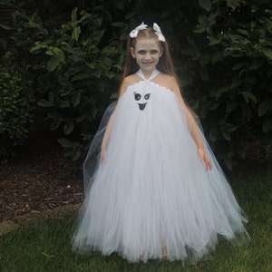 The Hair Bow Factory White Ghost Halloween Tutu Dress Size 12-24 Months to Size 12 image 1