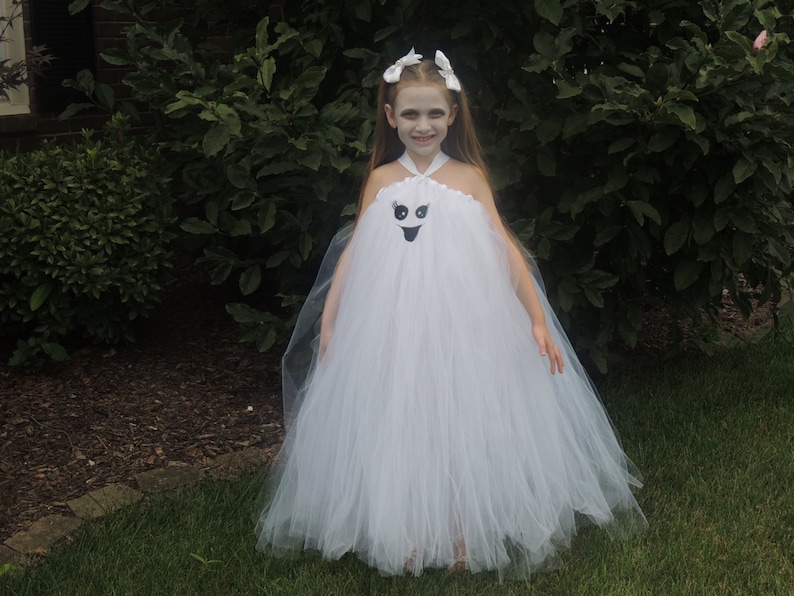 The Hair Bow Factory White Ghost Halloween Tutu Dress Size 12-24 Months to Size 12 image 1