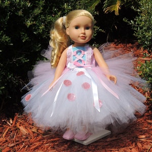 The Hair Bow Factory Little Bo Peep Tutu Dress with Matching Shoes 18 inch Doll Dress image 10