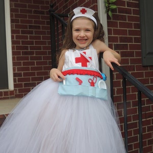 The Hair Bow Factory Nurse Doctor Halloween Costume Tutu Dress Size 12-24 Months to Size 12