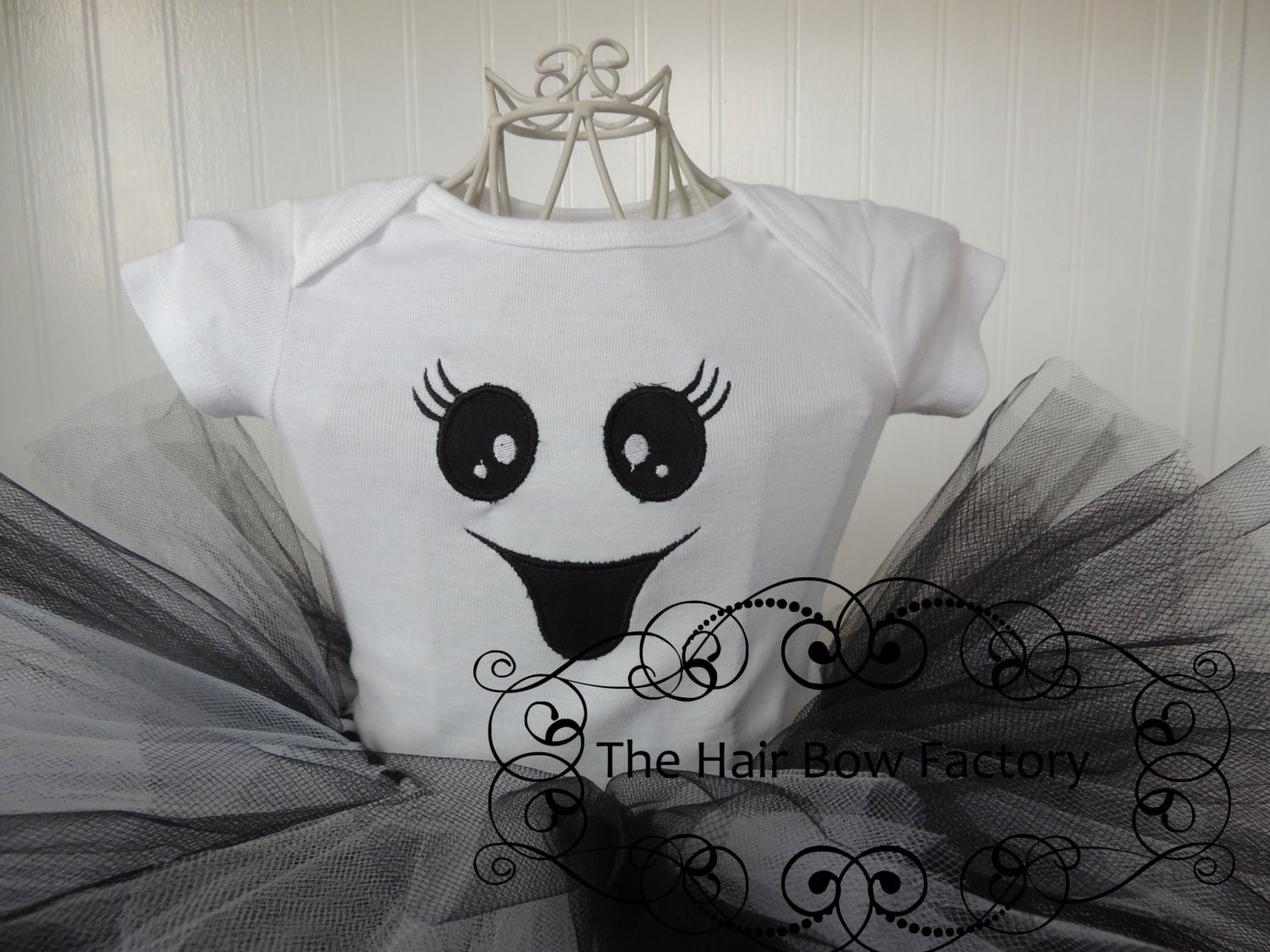 The Hair Bow Factory White Ghost Halloween Tutu Outfit Size | Etsy