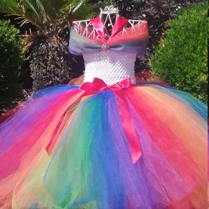 The Hair Bow Factory Rainbow Tutu Dress Size 12-24 Months to Size 14 Rainbow Princess image 2