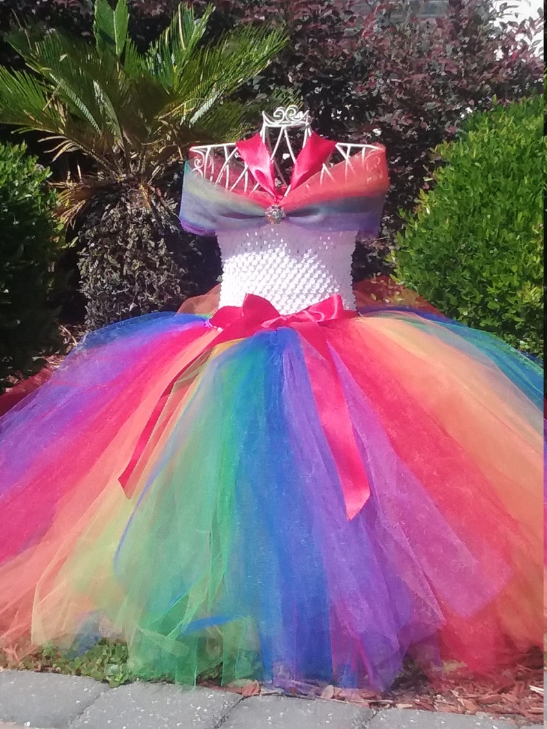 The Hair Bow Factory Rainbow Tutu Dress Size 12-24 Months to Size 14 Rainbow Princess image 2