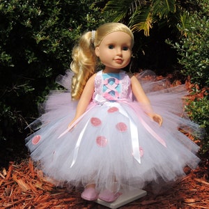 The Hair Bow Factory Little Bo Peep Tutu Dress with Matching Shoes 18 inch Doll Dress image 4