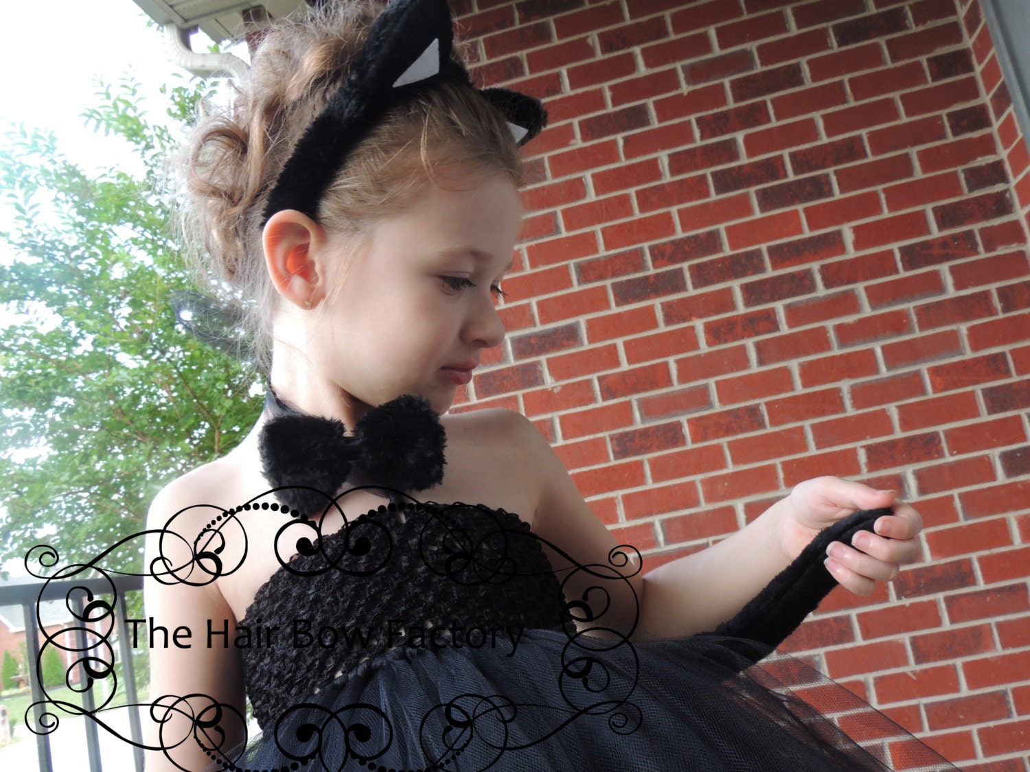 The Hair Bow Factory Black Cat Halloween Costume Tutu Dress Size 6-12 ...