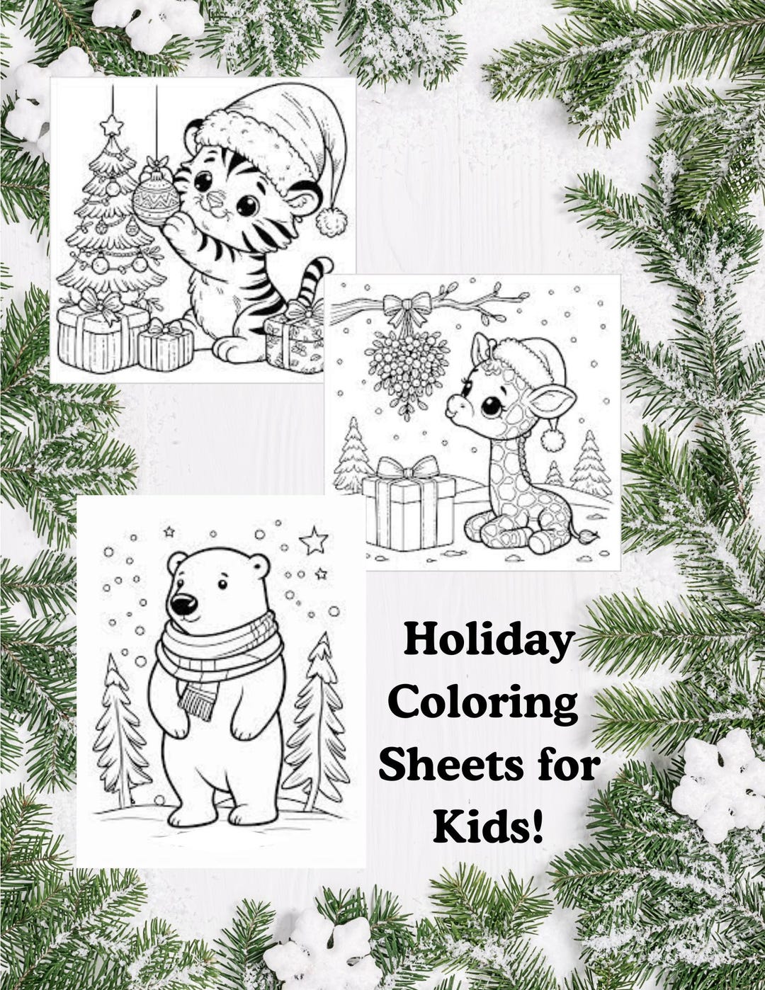 Holiday Coloring Pages for Kids – 40+ Festive Designs (digital Download ...