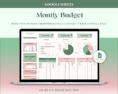 Monthly Budget Spreadsheet Google Sheets Budget Dashboard Personal Finance Tracker Bill Calendar