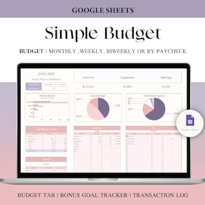 Pianificatore di budget Fogli Google Foglio di calcolo del budget Stipendio mensile settimanale Monitoraggio delle spese