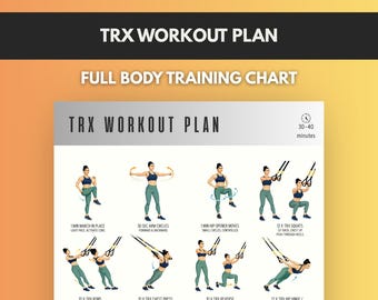 TRX Workout Plan, Full Body Suspension Training Chart, Home Fitness PDF Guide, Core Strength Routine, Printable Exercise Sheet