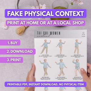Tai Chi Women, Flow Movement Exercise Chart, Balance Routine PDF, Printable Fitness Poster, Gentle Workout Guide image 2