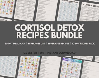 Cortisol Detox Recipes Food List Printable, Stress Relief Diet Chart, Adrenal Support Grocery List PDF, Eat Limit Avoid Meal Guide