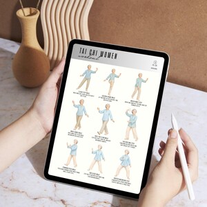 Tai Chi Women, Flow Movement Exercise Chart, Balance Routine PDF, Printable Fitness Poster, Gentle Workout Guide image 8