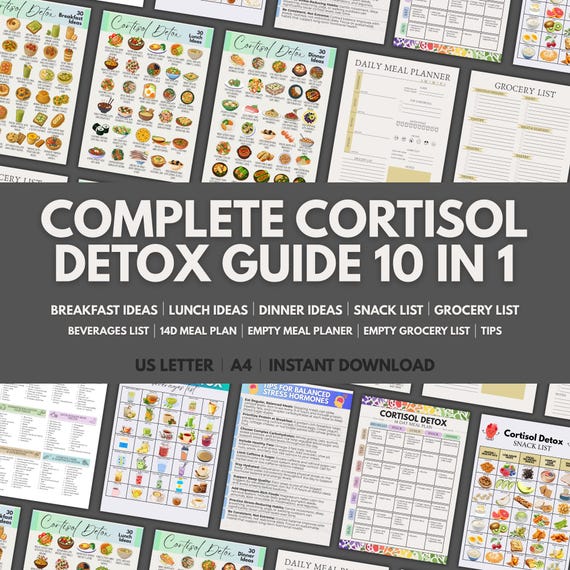 Complete Cortisol Detox Guide 10 In 1, Cortisol Meal Plan, Reduce Cortisol, Hormone Balance, Cortisol Detox Diet, Cortisol Food List