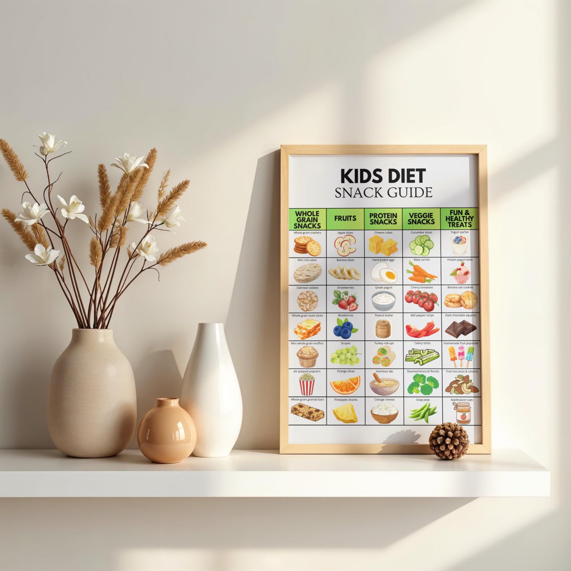 Snack Choice Chart.pdf Kids Snack Guide Food List Printable, Healthy Kids Diet Chart PDF, A4 ...