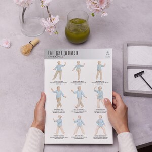 Tai Chi Women, Flow Movement Exercise Chart, Balance Routine PDF, Printable Fitness Poster, Gentle Workout Guide image 5