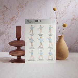 Tai Chi Women, Flow Movement Exercise Chart, Balance Routine PDF, Printable Fitness Poster, Gentle Workout Guide image 9
