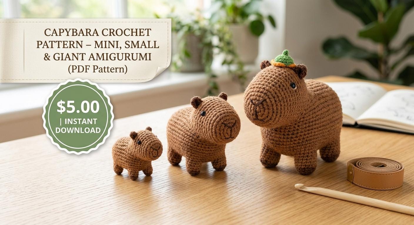 37 Capybara Crochet Patterns for Cute Amigurumi, Plushies, and Giftable Makes 19 Capybara Crochet Pattern Mini