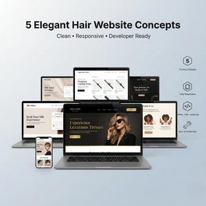 Modello di sito web per parrucchiere, design del sito web per salone di bellezza, modello HTML, CSS e JavaScript, sito web responsive per parrucchiere, modello per barbiere