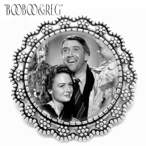 It’s A Wonderful Life BROOCH Classic Christmas Movie Jimmy Stewart Family Tradition Silver Christmas Pin Gift For Mother Grandmother