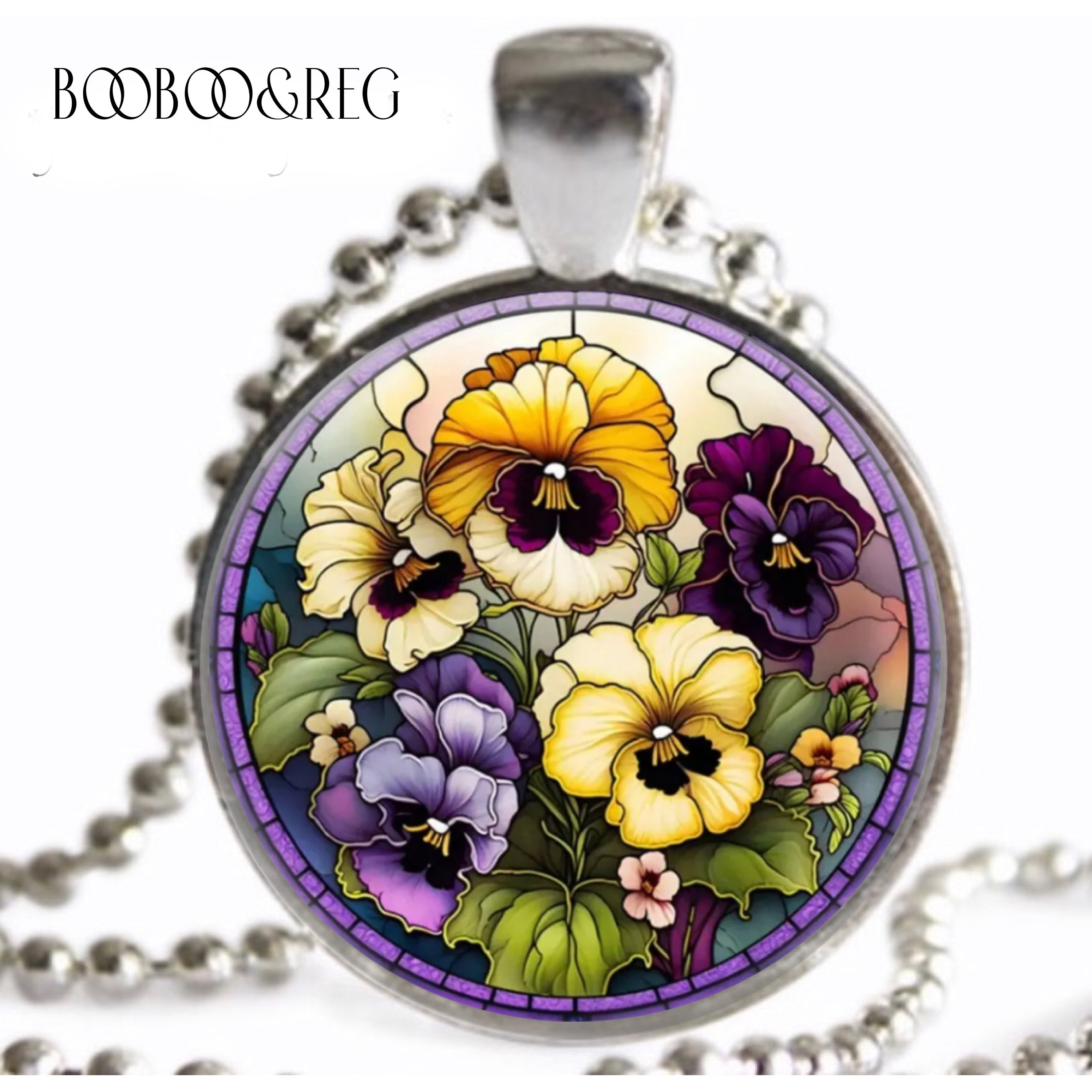 1970’s made in Norway　pansy pendant 1970's made in Norway pansy pendant