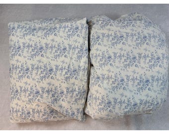 Juego de sábanas tamaño Queen Ralph Lauren Shabby Chic con estampado floral azul estilo Cottage Core