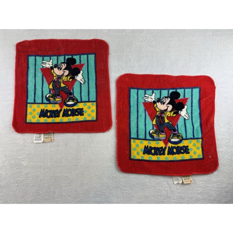 Juego de toallas de baño vintage de Mickey Mouse de Disney, toalla de mano Franco y paño de lavado, 6 piezas. imagen 16