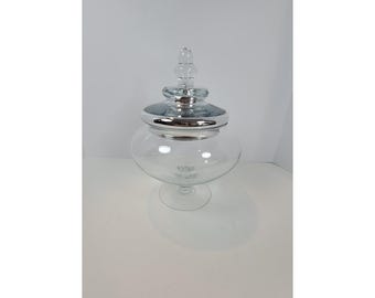 Stem Conical Glass Apothecary Candy Jar, 10-1/2-inch