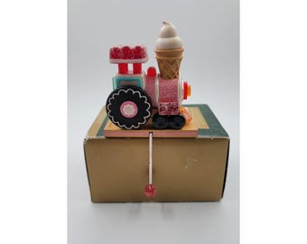 Vintage Hallmark Candy Express Stocking Hanger in Box Train