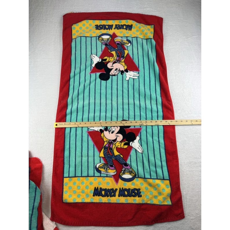 Juego de toallas de baño vintage de Mickey Mouse de Disney, toalla de mano Franco y paño de lavado, 6 piezas. imagen 4
