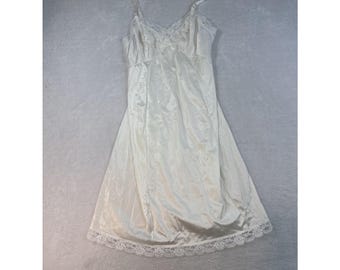 Combinación completa blanca de encaje antiadherente para mujer, talla 34, de la marca Sears, estilo Cottage, femenina y con encaje.