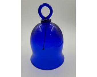 campana de cristal vintage azul cobalto