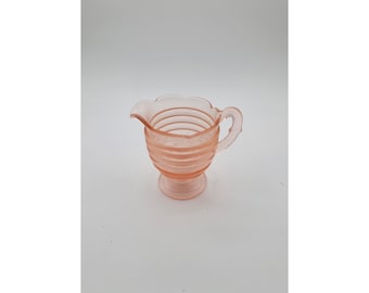 Vintage Duncan Miller Ripple Pink Depression Glass Creamer