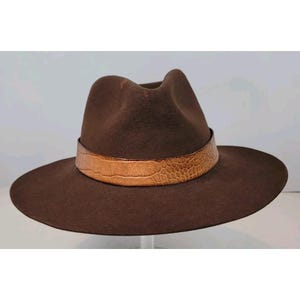 Keystone Denver Brown Wool Western Cowboy Hat Studded Buckle Band Small 6 7/8 Rockmount Crushable Brown Felt Denver Western Cowboy Hat main image 4