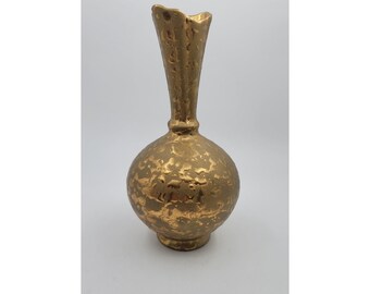 8" Dixon Art Studio Weeping 22kt Gold Vase Mid Century MCM