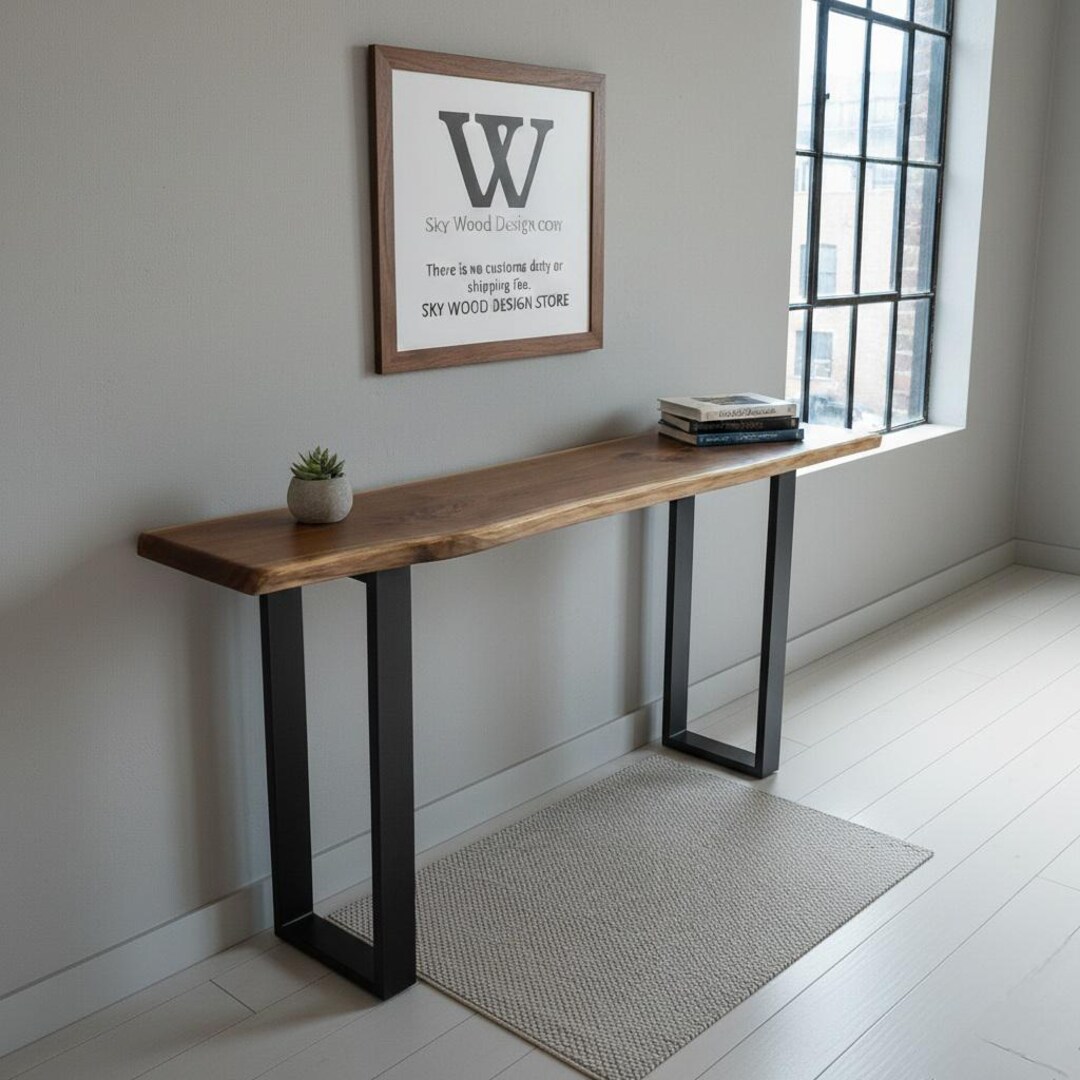 Handmade Solid Wood Console Table - Rustic Entryway Hall Table - Etsy