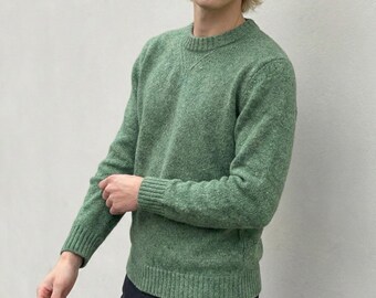 Mönster för stickning av ulltröja uppifrån och ner för män | Sömlös pullover (PDF-mönster)
