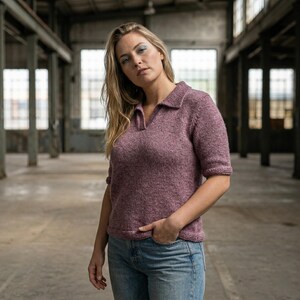 Stickmönster för vårbris-polo i PDF-format, enkelt stickat tröjemönster, nybörjarvänlig stickad polotröja, modern minimalistisk t-shirt, direktnedladdning bild 12